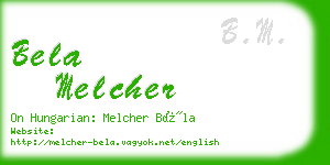 bela melcher business card
